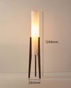 Lámpara de Pie de Madera Sólida con Pantalla de Tela