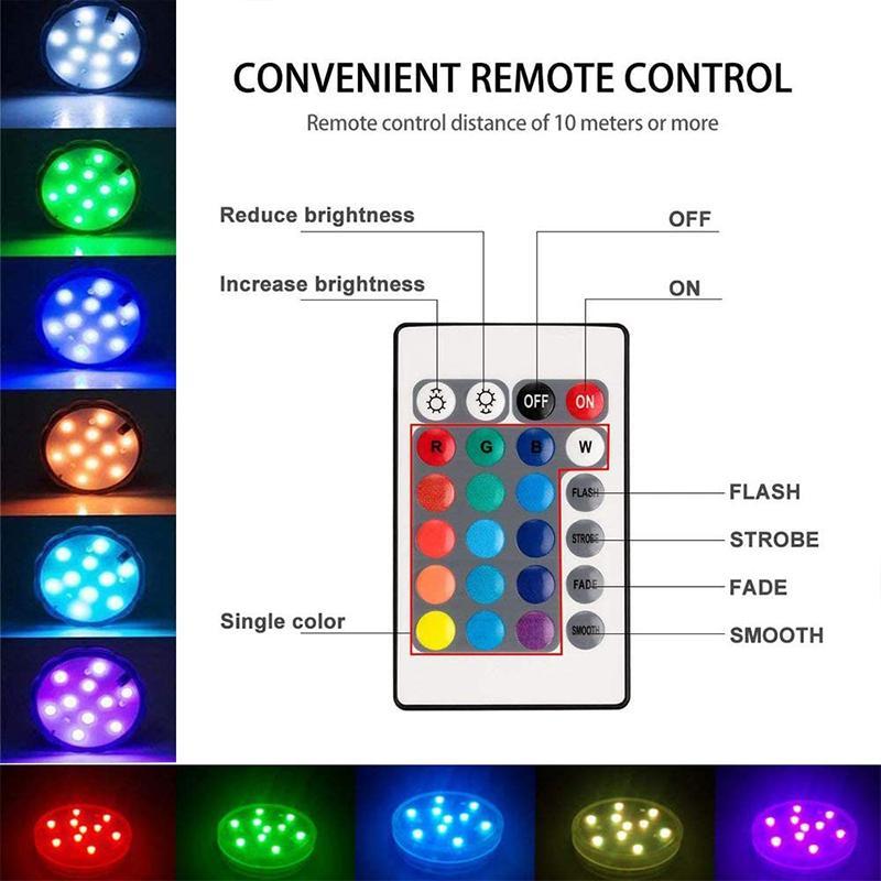 Luz LED de Control Remoto a Prueba de Agua con Ventosa Magnética