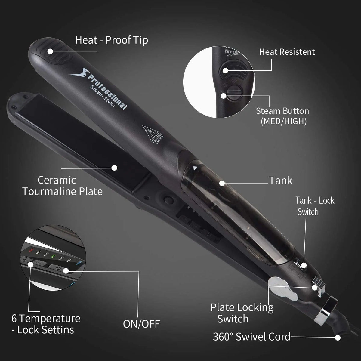 Plancha de Vapor Cerámica - Siempre cabello liso y perfecto