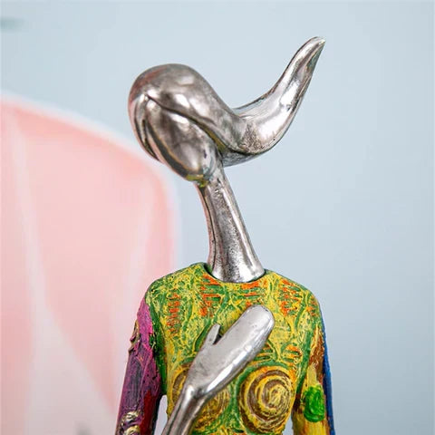 Esculturas Modernas Abstractas de Mujeres – Arte en Resina Colorida Hecho a Mano para Decoración del Hogar