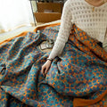 Colcha de Algodón de Seis Capas con Diseño Azul – Manta de Confort TerraLoom