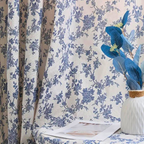 Cortina Floral de Rosa Azul para el Hogar