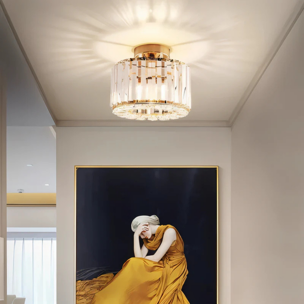 Lámpara de Techo de Cristal con Acabado Moderno para Sala de Estar y Dormitorio