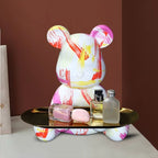 BearCraft - Figura de oso graffiti con bandeja para exhibición decorativa