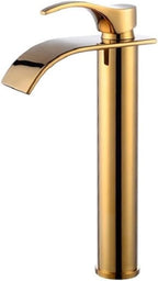 Grifo de lavabo de bronce, grifo de cascada mezclador
