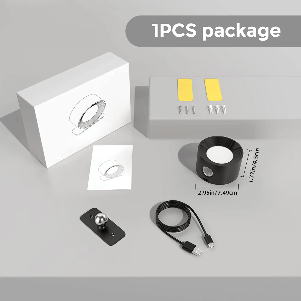 Lámpara de Pared LED Inalámbrica con Rotación de 360°