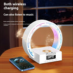 Altavoz lámpara Bluetooth 4 en 1 con base de carga y reloj despertador