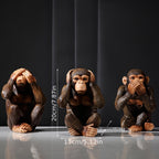 Conjunto de 3 figuras de chimpancé - Juguetonas y Realistas para Tu Interior