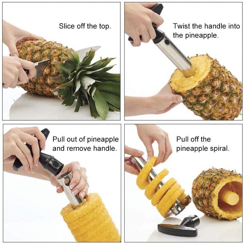 Descorazonador y cortador de piña