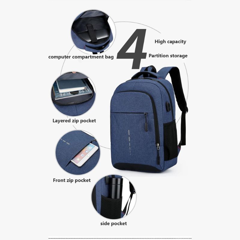 Raymond Mochila para Hombre Impermeable Ultra Ligera con Conexión USB