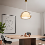 Lámpara Colgante de Vidrio Moderno - Diseño de Cúpula Ajustable para Isla de Cocina