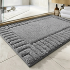 SereneMat - Alfombrilla de Baño Premium de Secado Rápido y Antideslizante con Raya Minimalista