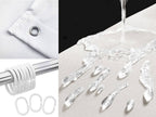 Cortina de ducha de lino verde claro