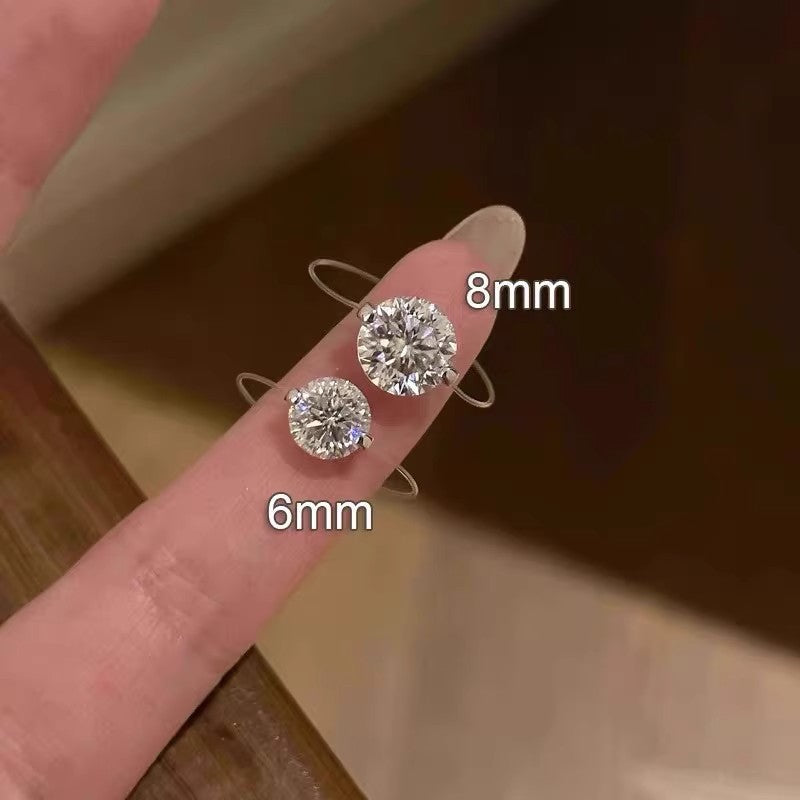 Anillo de Banda Invisible de Moissanita de 1-2 Quilates S925