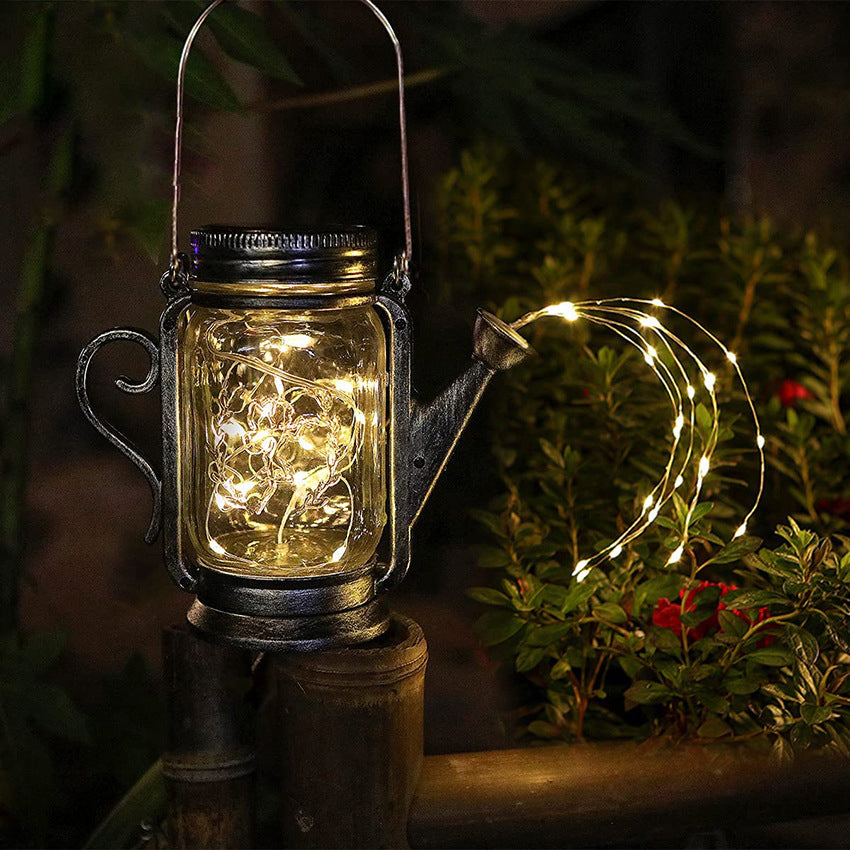 Luz LED Exterior de Tarro de Vidrio Esmerilado Solar Creativo