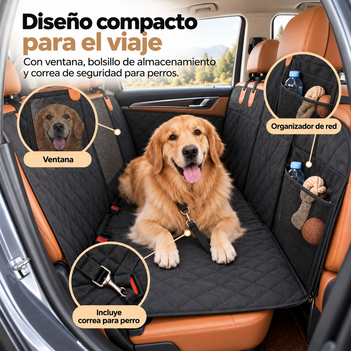ComfortCarrier | Donde la protección del automóvil y la comodidad para tu perro se encuentran | +Correa de perro segura