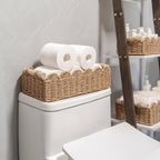 Cesta de Almacenamiento Tejida Boho con Borde de Abanico – Decorativa y Práctica para Cualquier Interior