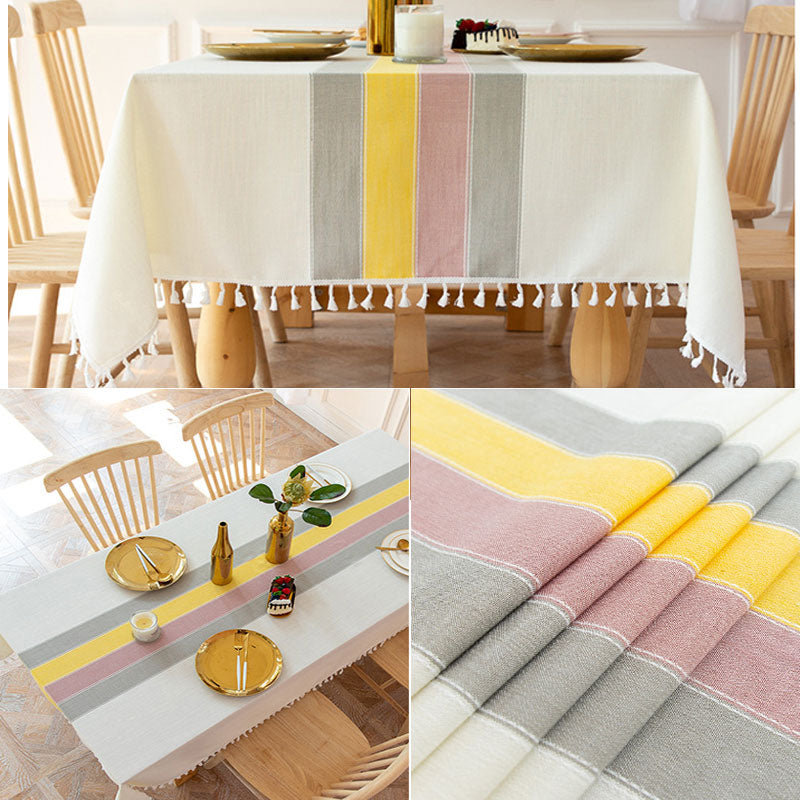 Mantel Rectangular Impermeable y Resistente al Aceite de Lino de Algodón, Resistente a las Arrugas para Cocina, Comedor, Buffet y Fiesta