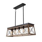 Lámpara de Araña Lineal Rectangular de 5 Luces para Isla de Cocina