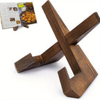 Skanto | Soporte de cocina rústico de madera, soporte de libro de recetas ajustable