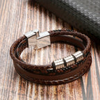 Pulsera de Cuero Trenzado Refinada - Para el Hombre Estiloso