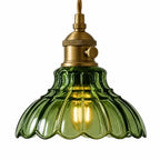 Lámpara Colgante de Vidrio Diseño Floral Vintage