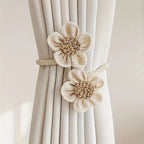 Cinta de Cortina de Cáñamo Floral | Set de 2 Piezas