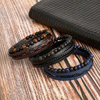 Sebastián – Set de pulseras de 4 piezas con banda de perlas y cierre magnético