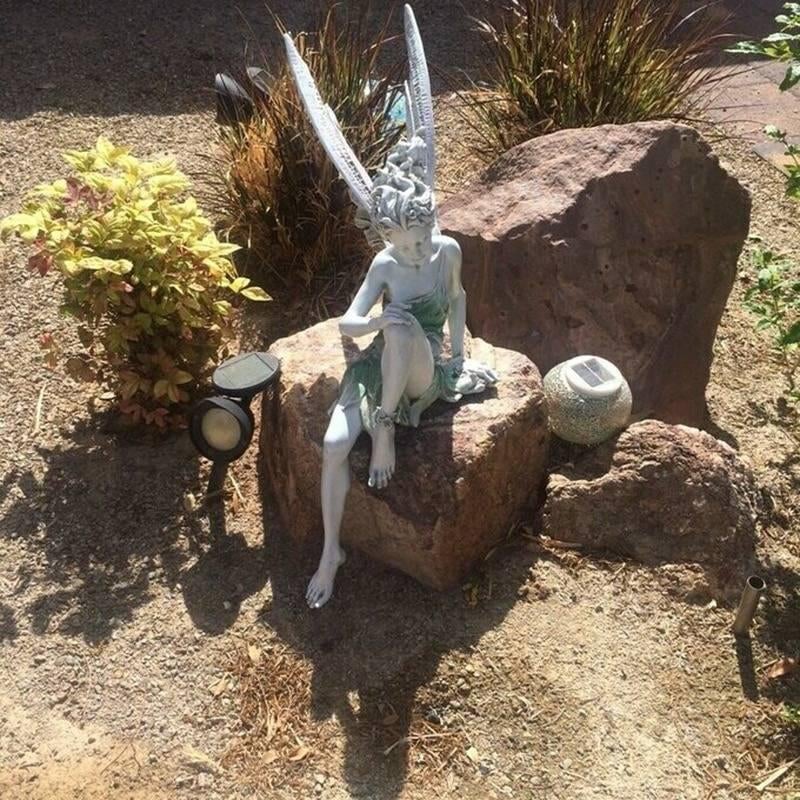 Estatua de Hada Sentada para Jardín