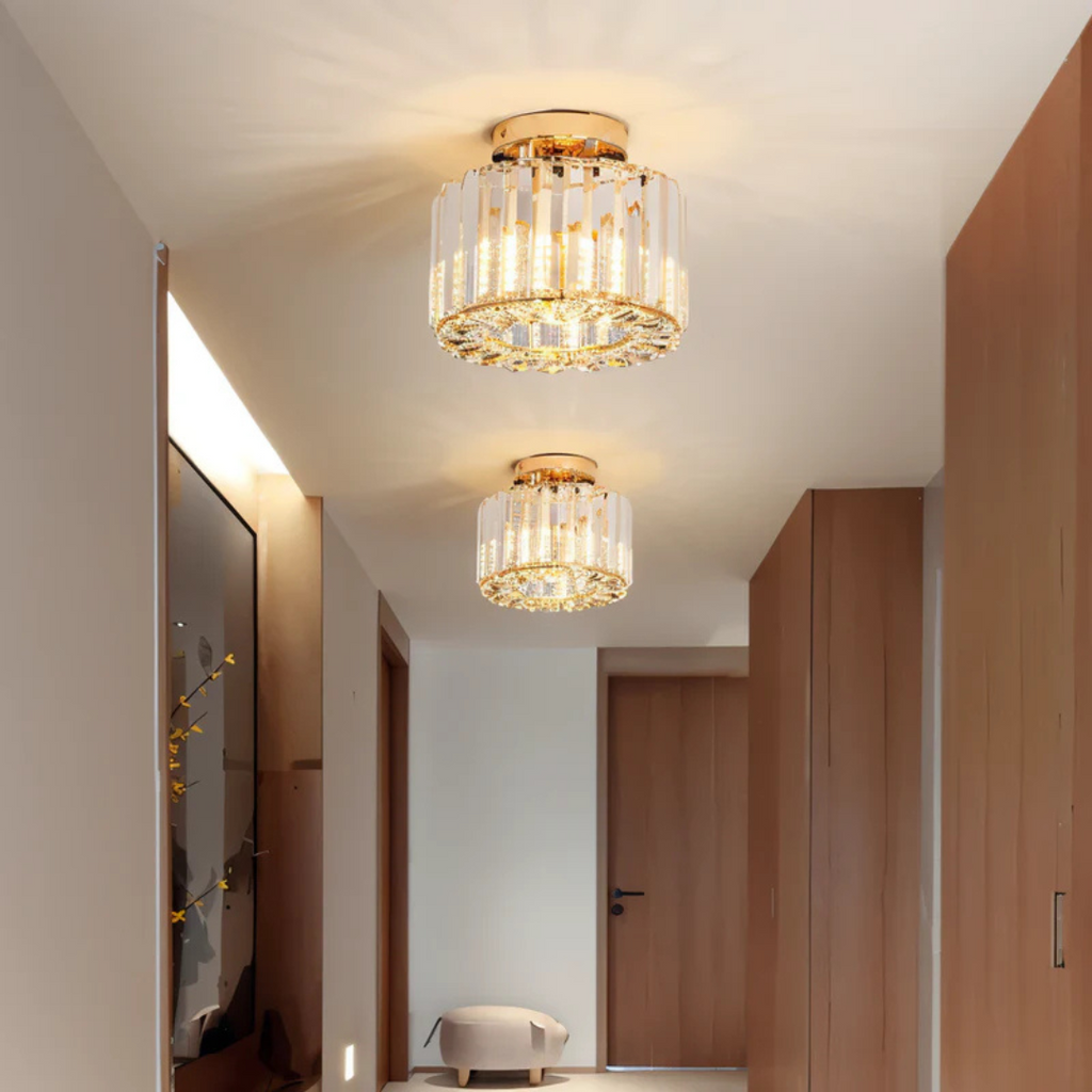 Lámpara de Techo de Cristal con Acabado Moderno para Sala de Estar y Dormitorio