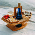Elegante Mesa de Picnic para Vino de Roble – Compacta y Versátil