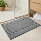 SereneMat - Alfombrilla de Baño Premium de Secado Rápido y Antideslizante con Raya Minimalista