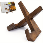 Skanto | Soporte de cocina rústico de madera, soporte de libro de recetas ajustable