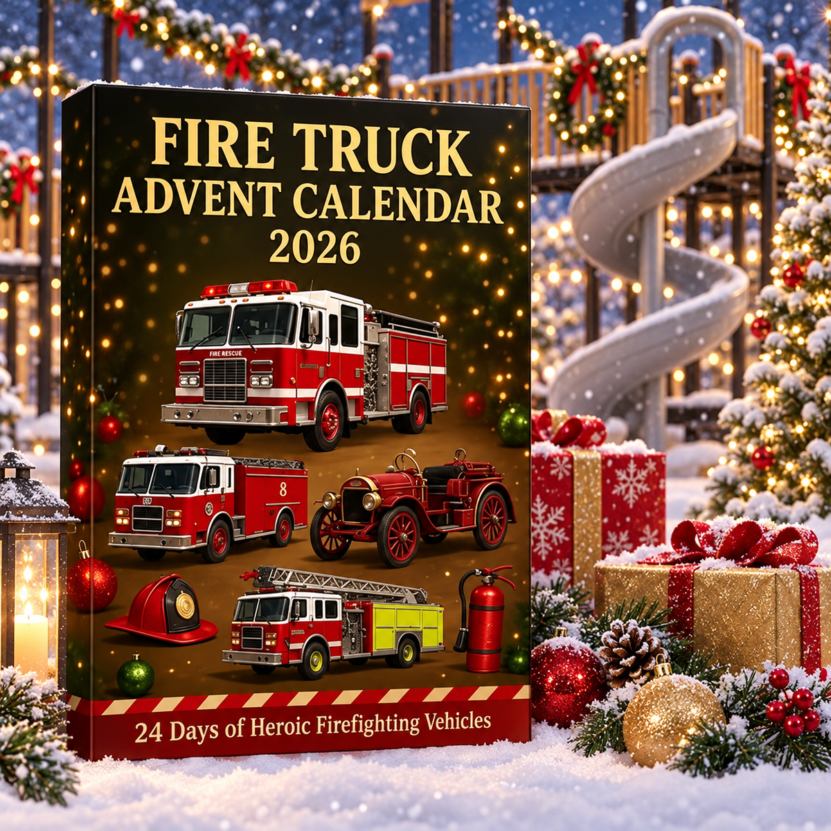 FIRESPARK 2026 – Calendario de Adviento de 24 días con vehículos de bomberos para niños con cuenta atrás festiva