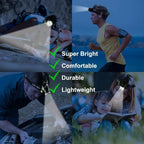 Linterna Frontal LED Recargable de 300LM, Linterna Táctica Zoomable