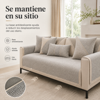NATURWEFT – Funda de sofá antideslizante de algodón-lino para todas las estaciones
