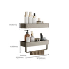 Conjunto de Accesorios de Baño de Aluminio Contemporáneo Estante de Baño Gris