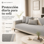 NATURWEFT – Funda de sofá antideslizante de algodón-lino para todas las estaciones