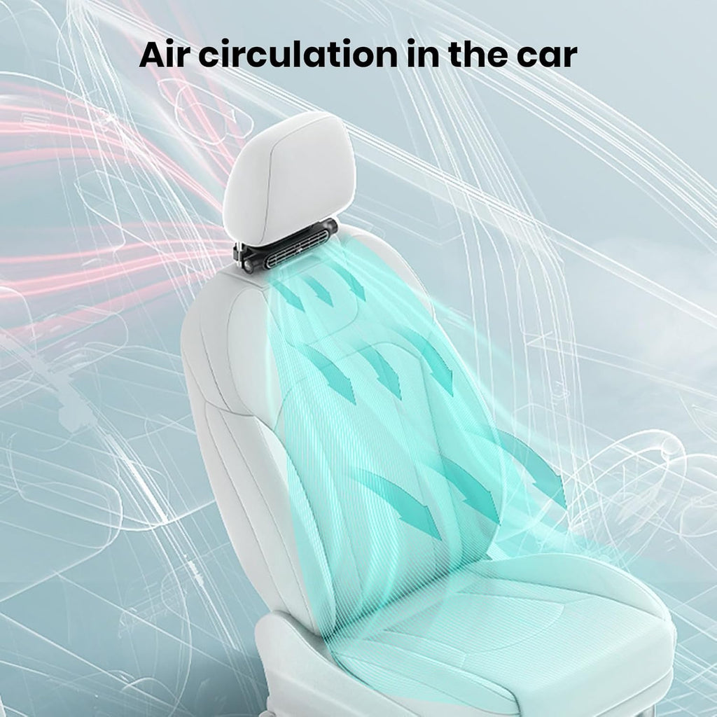 Ventilador de enfriamiento para automóvil USB de 3 velocidades y soporte para reposacabezas – AutoBreeze (1+1 GRATIS)