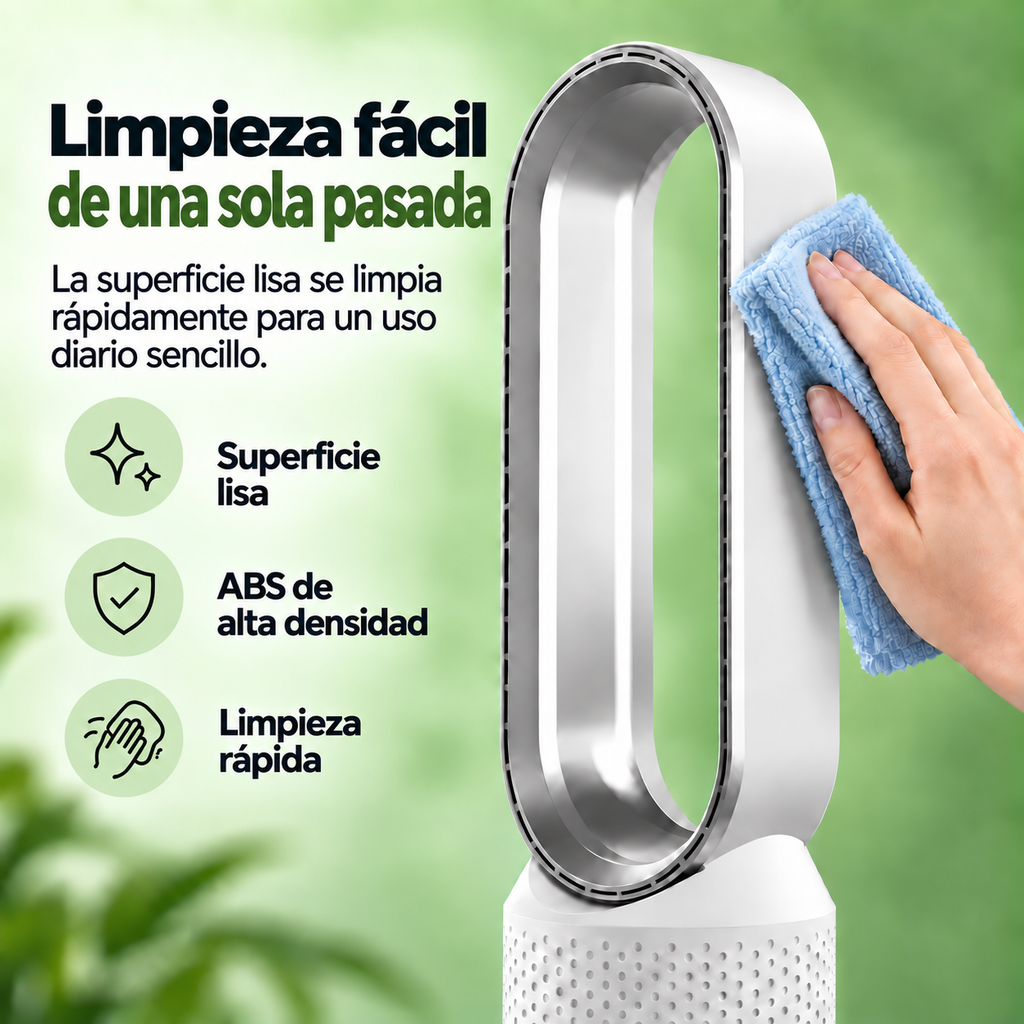 AirPure – Ventilador de torre sin aspas (< 32 dB)