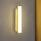 Aplique de Pared de Metal Rectangular Arc Post-Moderno LED Dorado con Pantalla de Acrílico