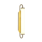 Aplique de Pared de Metal Rectangular Arc Post-Moderno LED Dorado con Pantalla de Acrílico