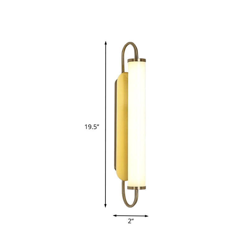 Aplique de Pared de Metal Rectangular Arc Post-Moderno LED Dorado con Pantalla de Acrílico
