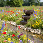 Fuente de agua para aves de metal con función de agua de lluvia