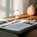 Lámpara de Mesa de Noche Crema Diseño Geométrico