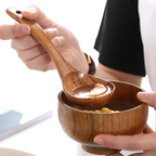 Cuchara de Madera Natural para Sopa - 1pc