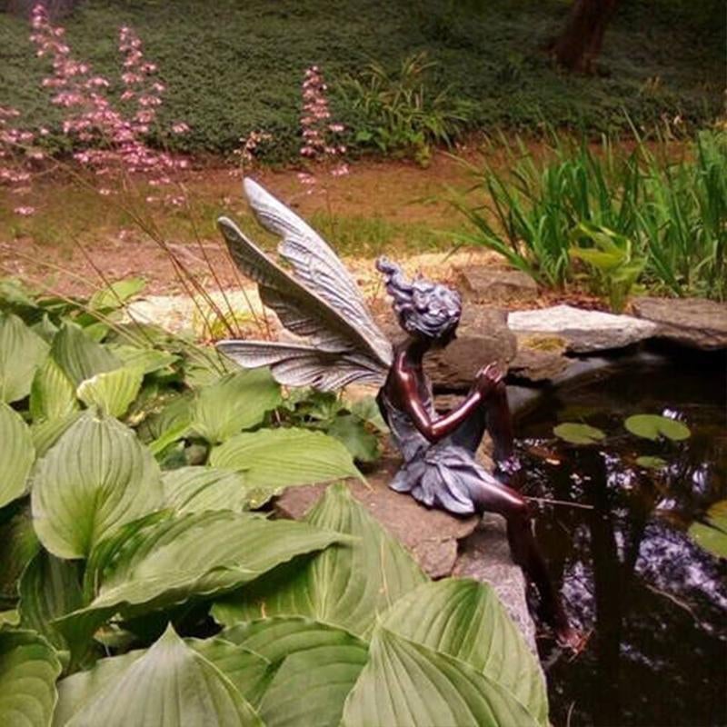 Estatua de Hada Sentada para Jardín