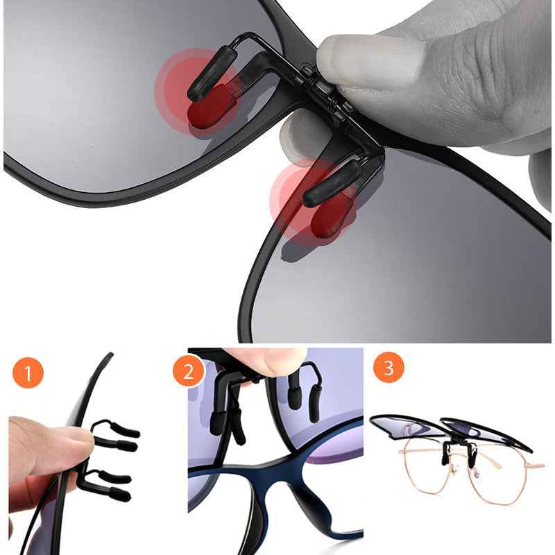 Clip de Gafas de Sol Polarizadas – Accesorio UV400 plegable para gafas