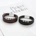 Pulsera de Cuero Trenzado Refinada - Para el Hombre Estiloso