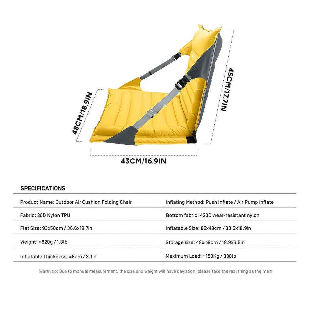 Silla Inflable AirComfort – Ajustable y Compacta